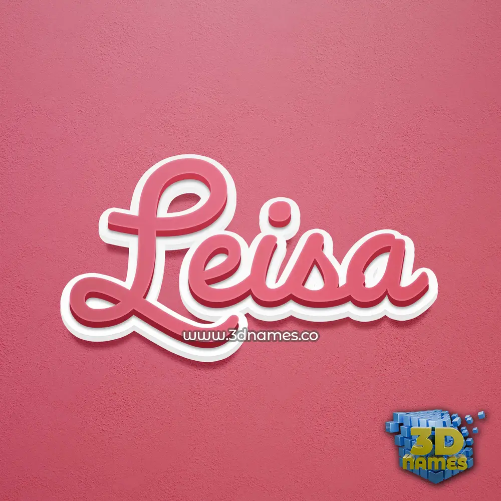 leisa in Red Scribble style - 3D name wallpaper