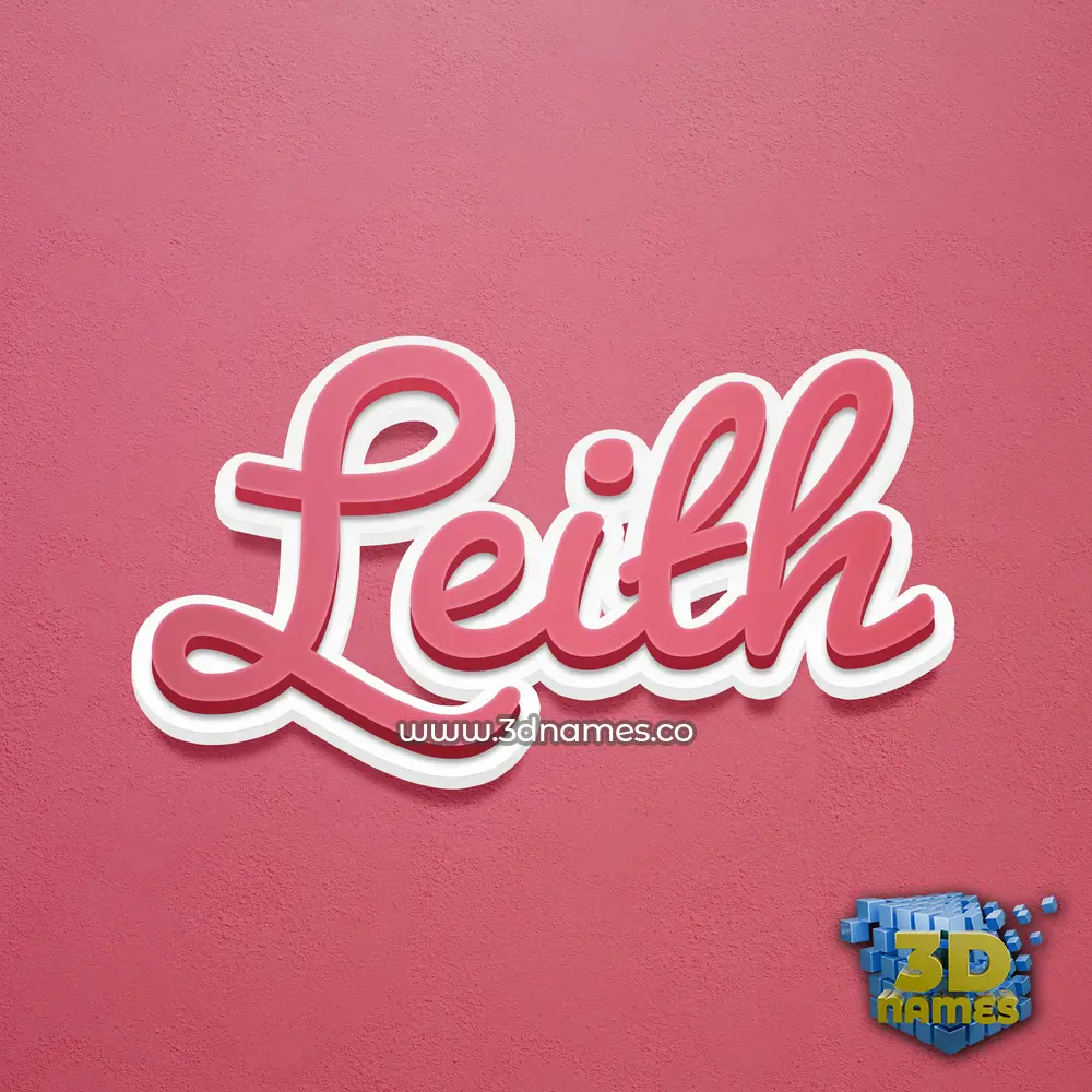 leith in Red Scribble style - 3D name wallpaper