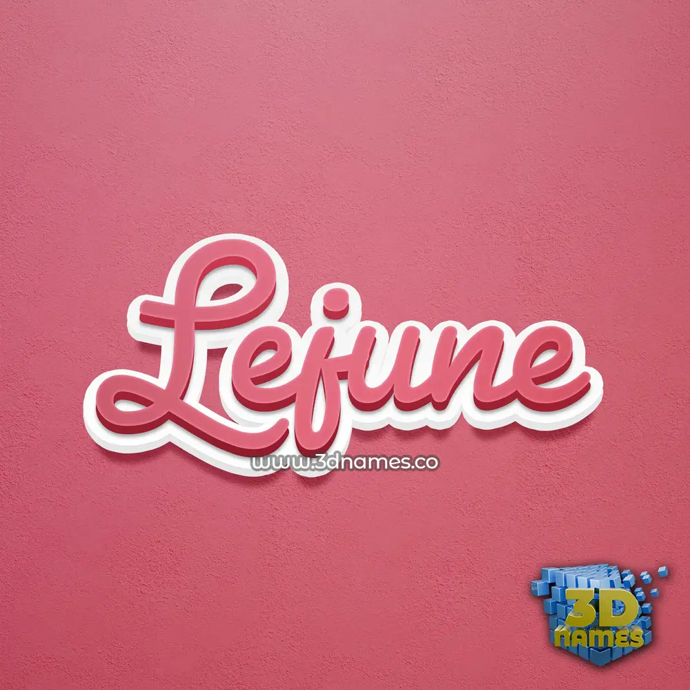 lejune in Red Scribble style - 3D name wallpaper