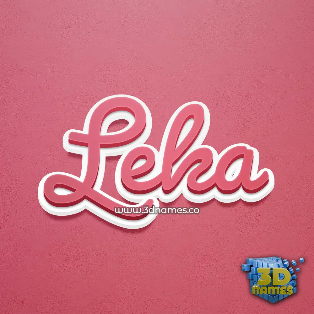 leka in Red Scribble style - 3D name wallpaper