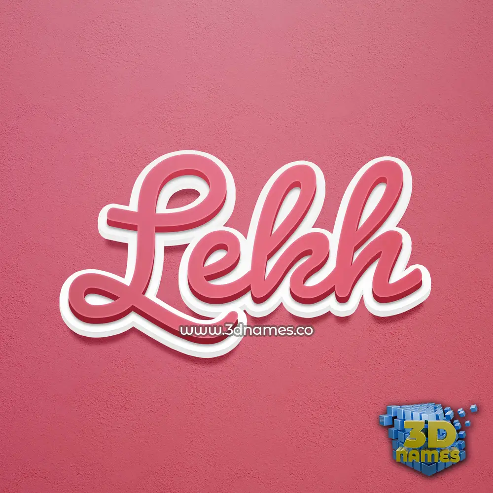 lekh in Red Scribble style - 3D name wallpaper
