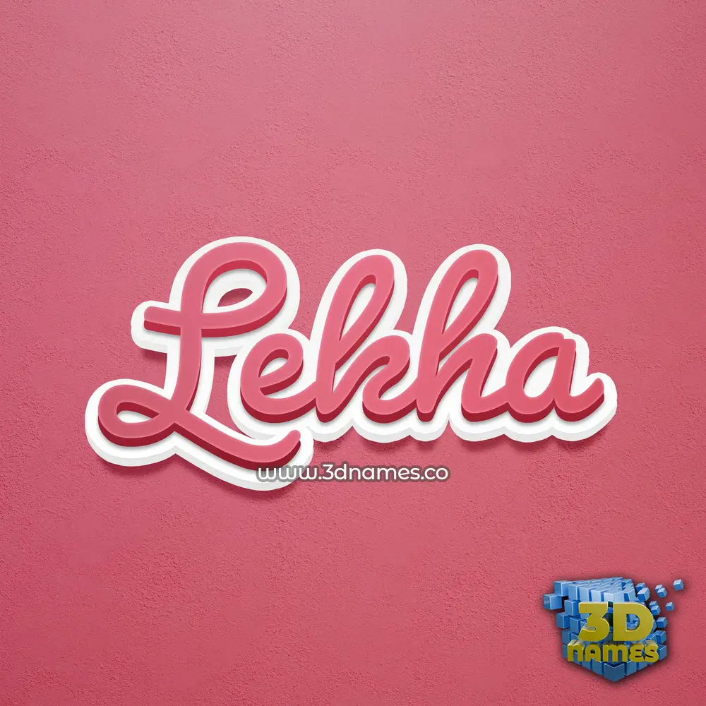 lekha in Red Scribble style - 3D name wallpaper