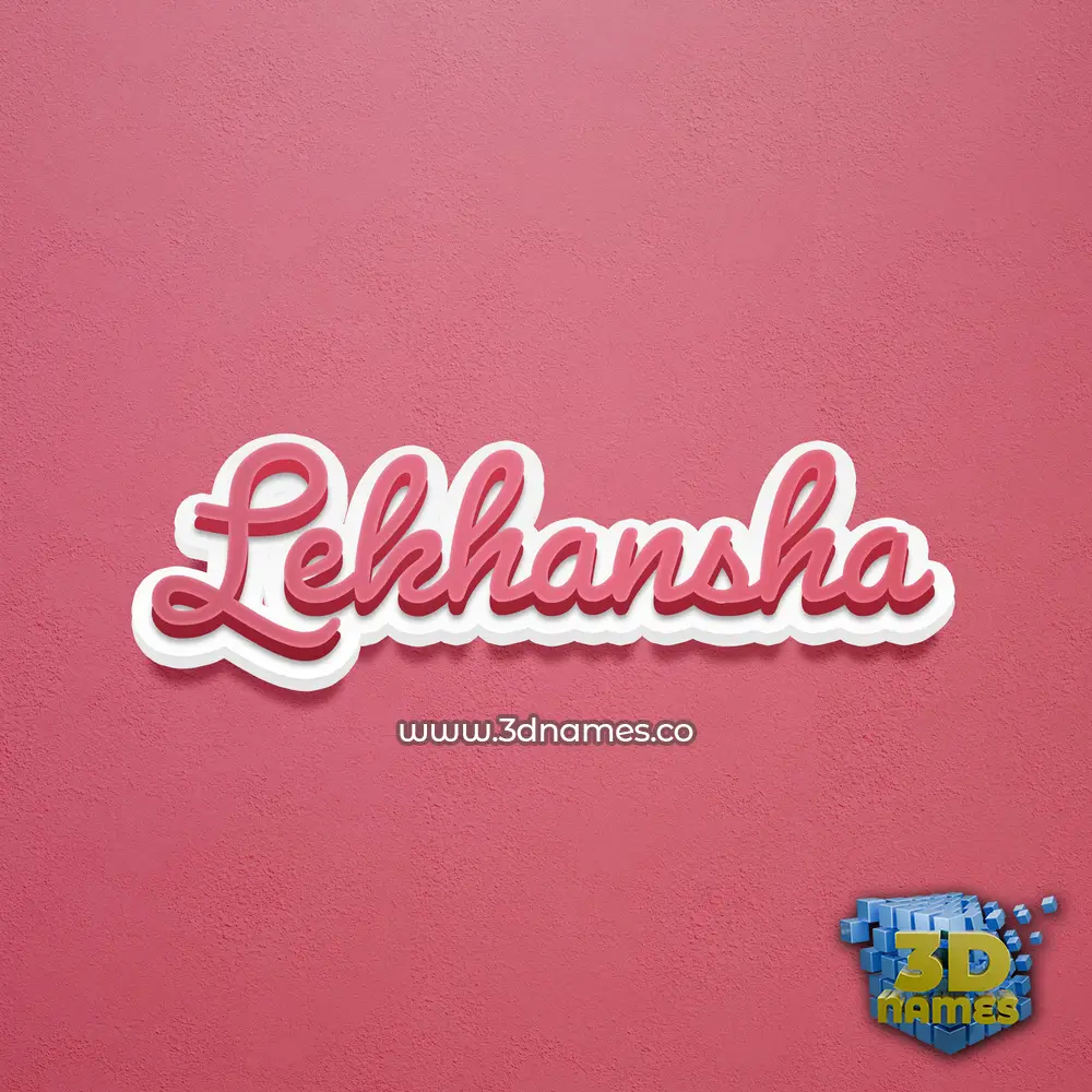 lekhansha in Red Scribble style - 3D name wallpaper