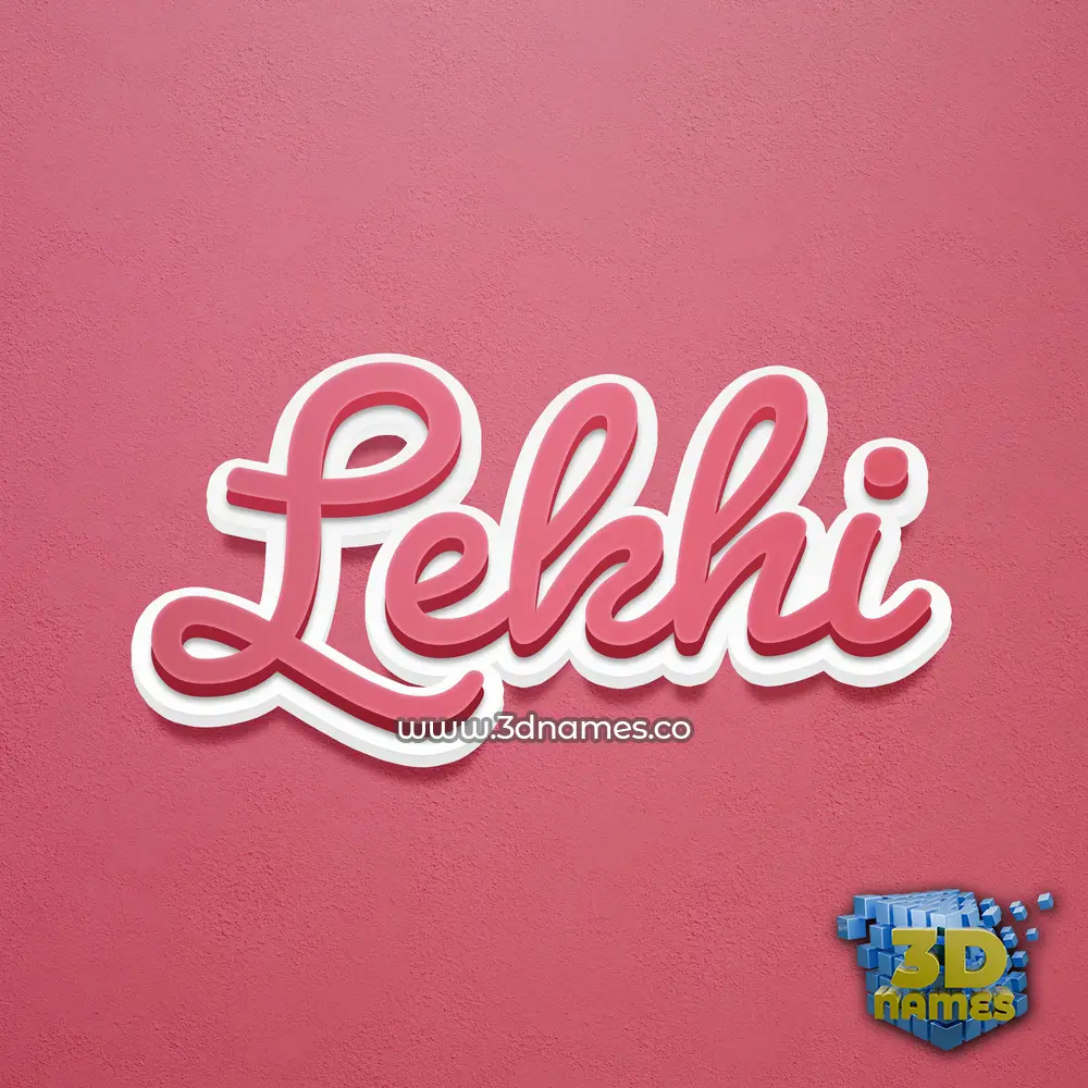 lekhi in Red Scribble style - 3D name wallpaper