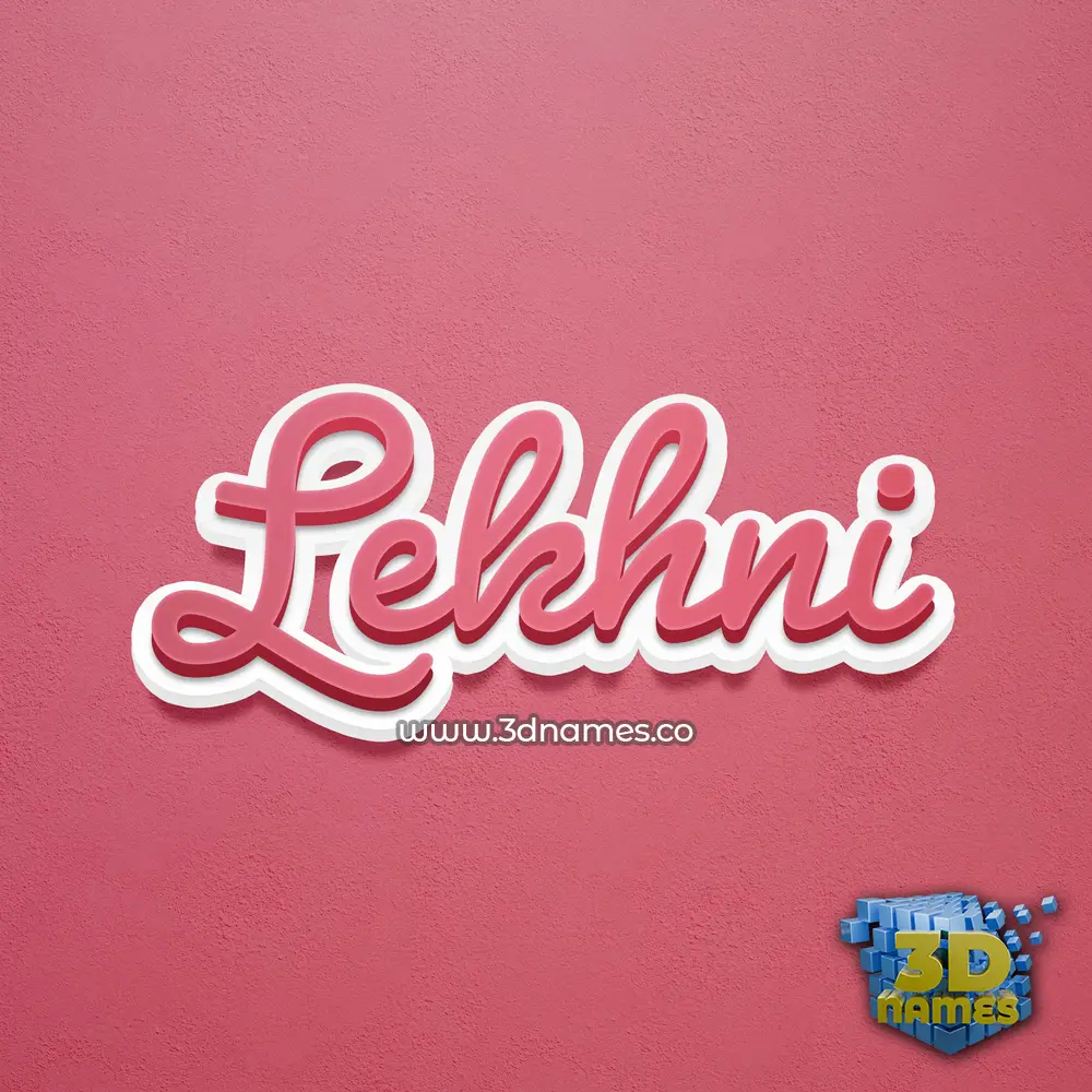 lekhni in Red Scribble style - 3D name wallpaper