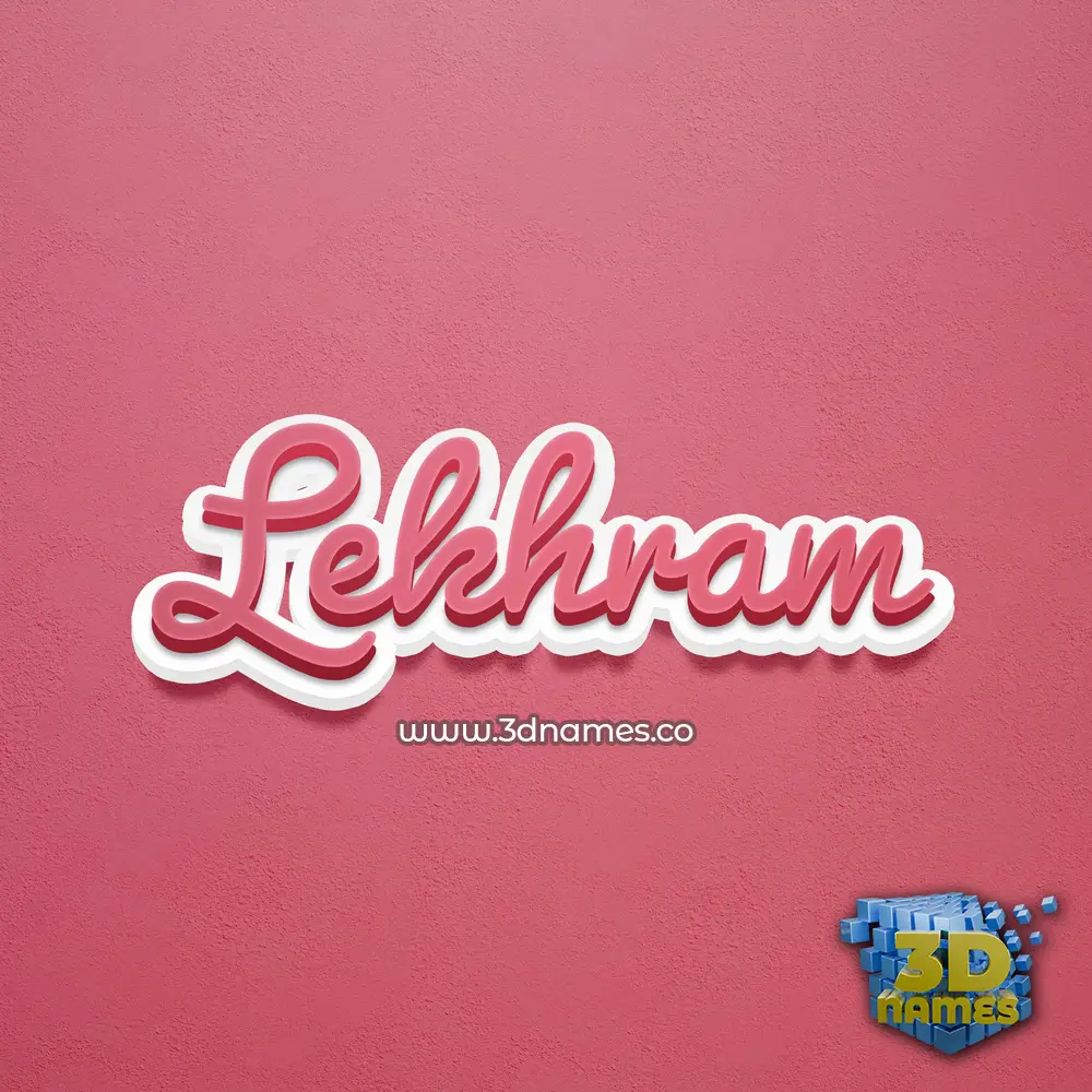 lekhram in Red Scribble style - 3D name wallpaper