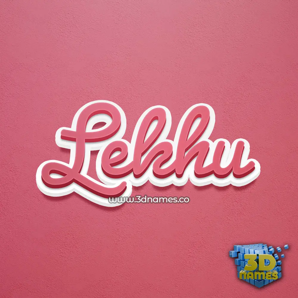lekhu in Red Scribble style - 3D name wallpaper