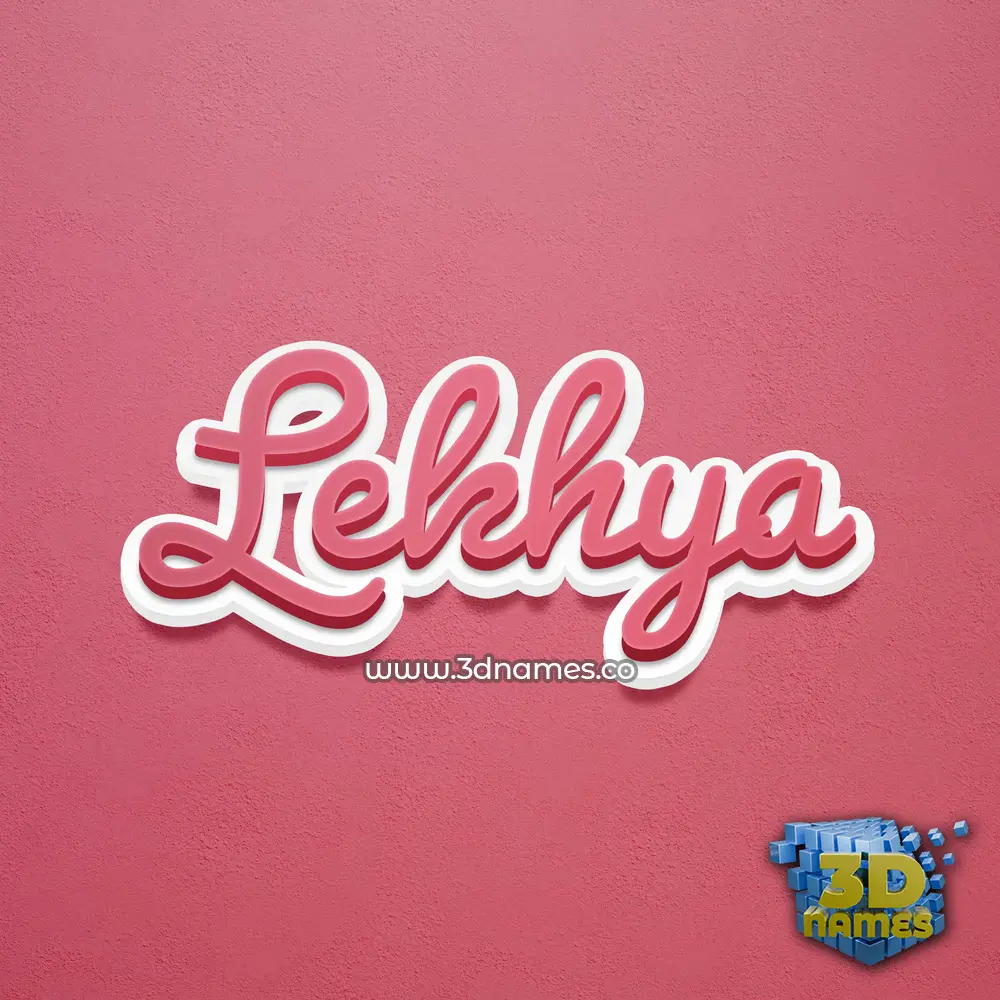 lekhya in Red Scribble style - 3D name wallpaper