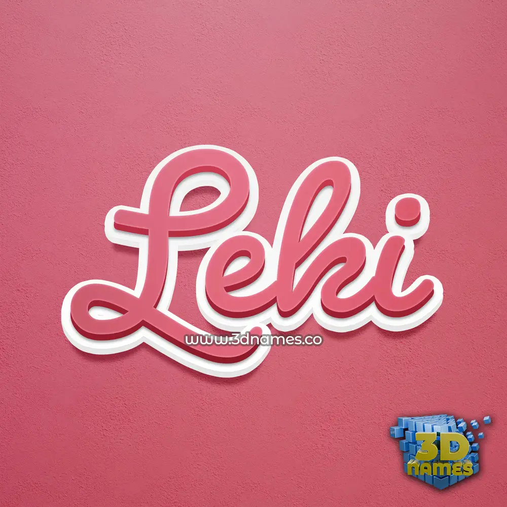 leki in Red Scribble style - 3D name wallpaper