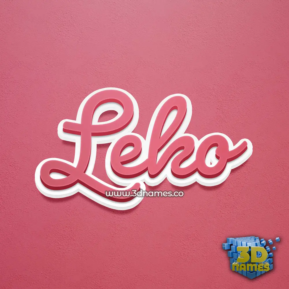 leko in Red Scribble style - 3D name wallpaper
