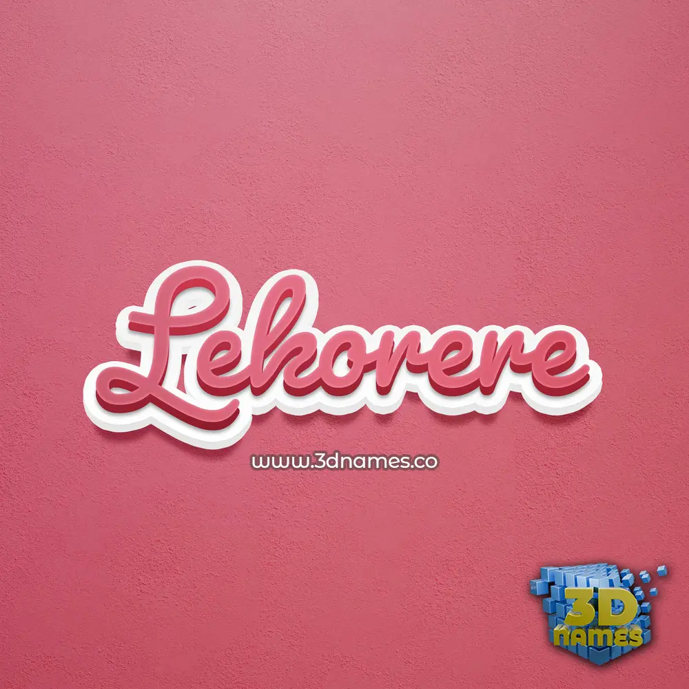 lekorere in Red Scribble style - 3D name wallpaper