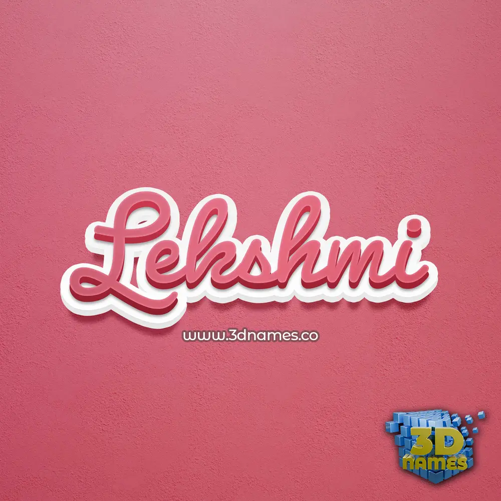 lekshmi in Red Scribble style - 3D name wallpaper