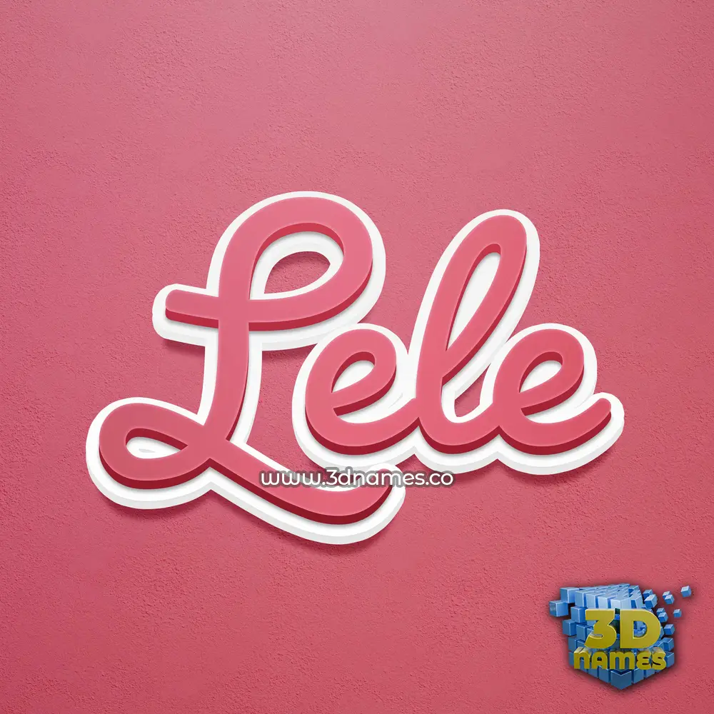 lele in Red Scribble style - 3D name wallpaper