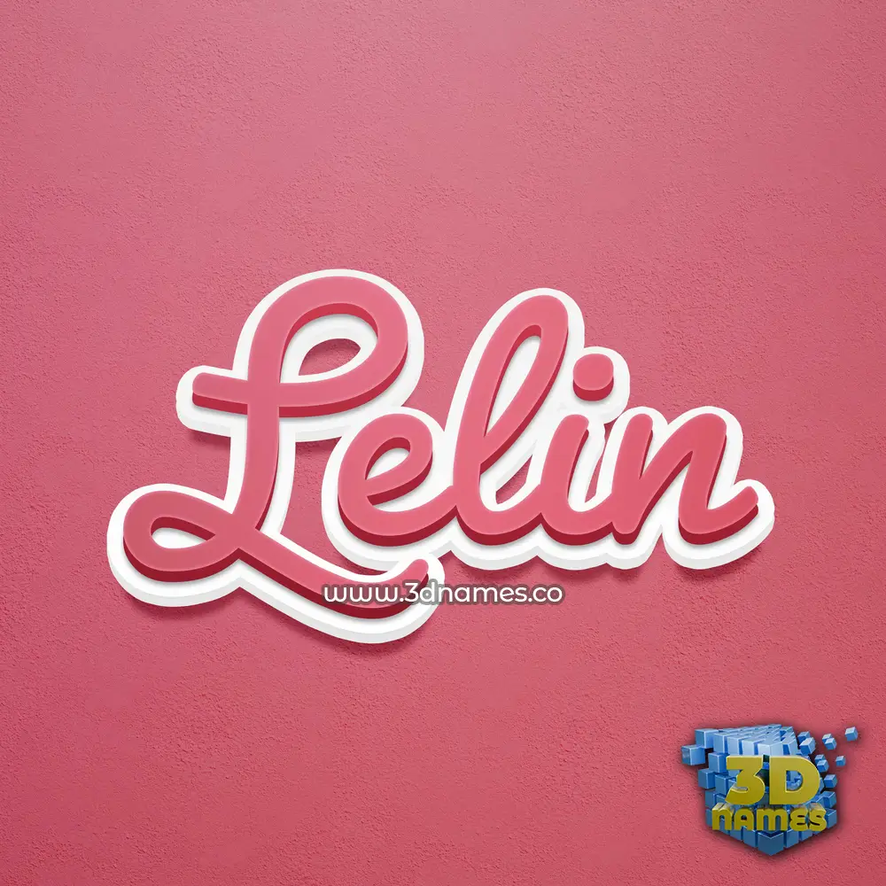 lelin in Red Scribble style - 3D name wallpaper