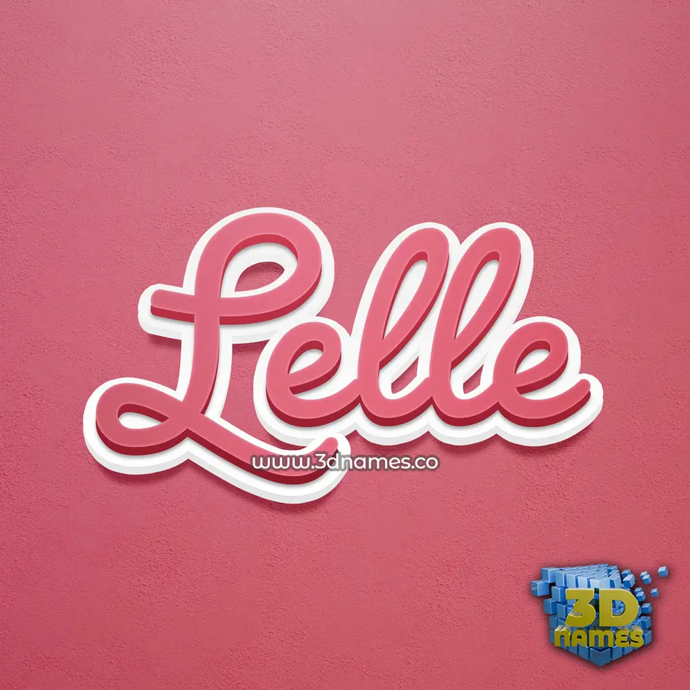 lelle in Red Scribble style - 3D name wallpaper