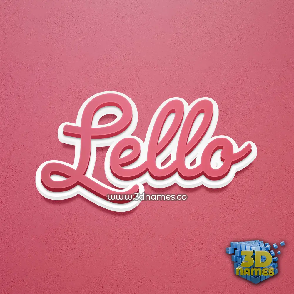 lello in Red Scribble style - 3D name wallpaper