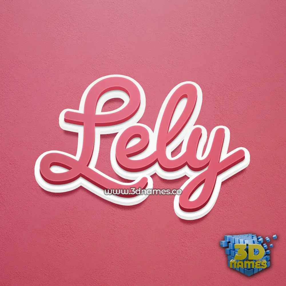 lely in Red Scribble style - 3D name wallpaper