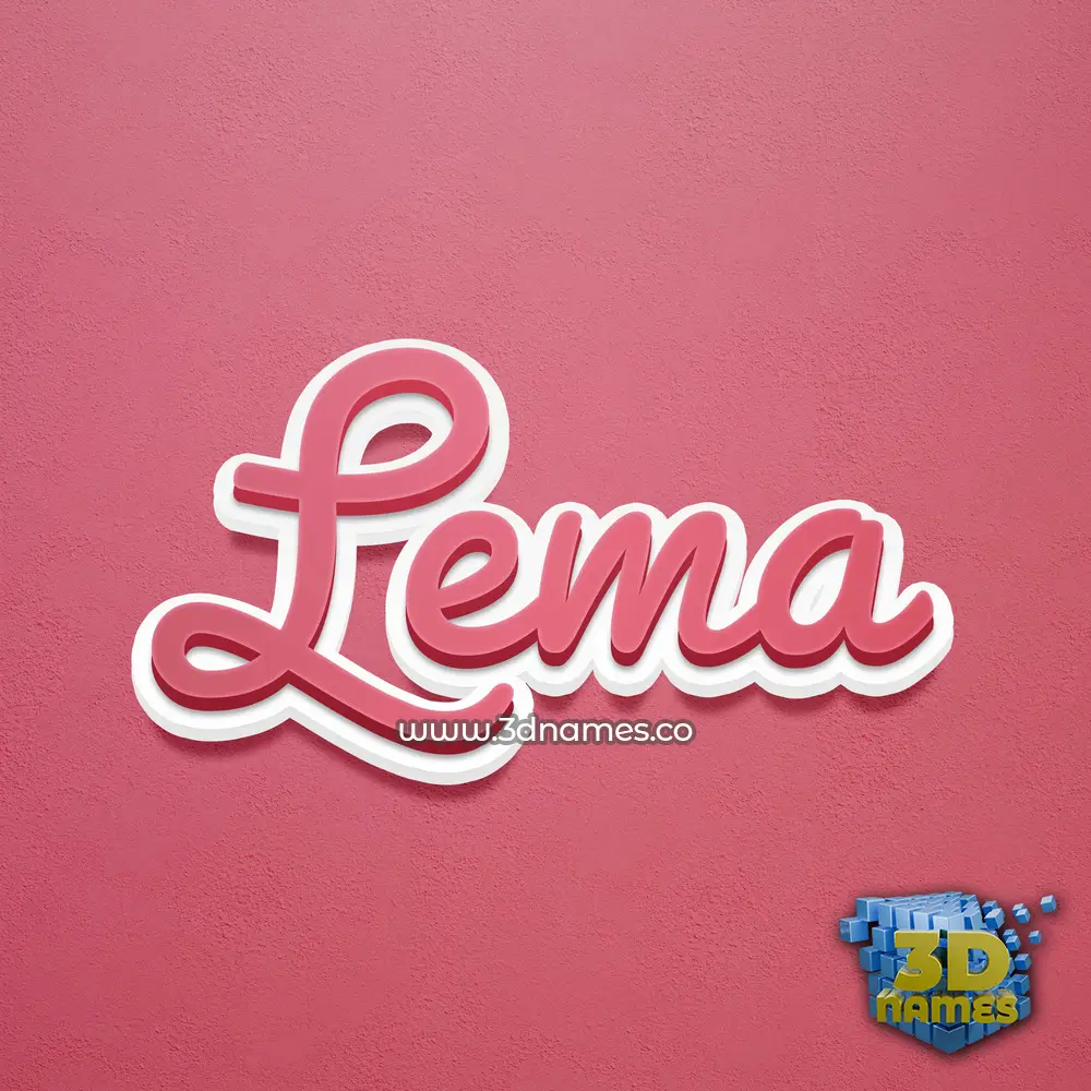 lema in Red Scribble style - 3D name wallpaper