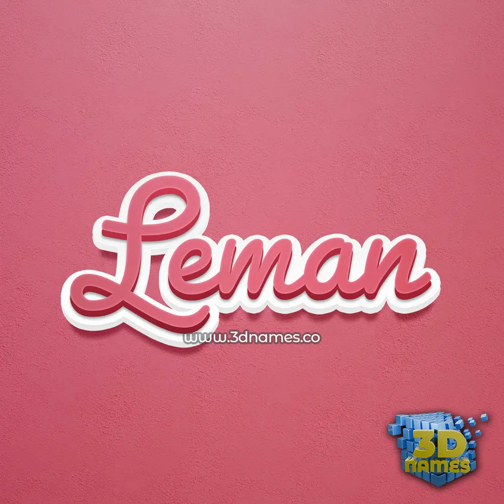 leman in Red Scribble style - 3D name wallpaper