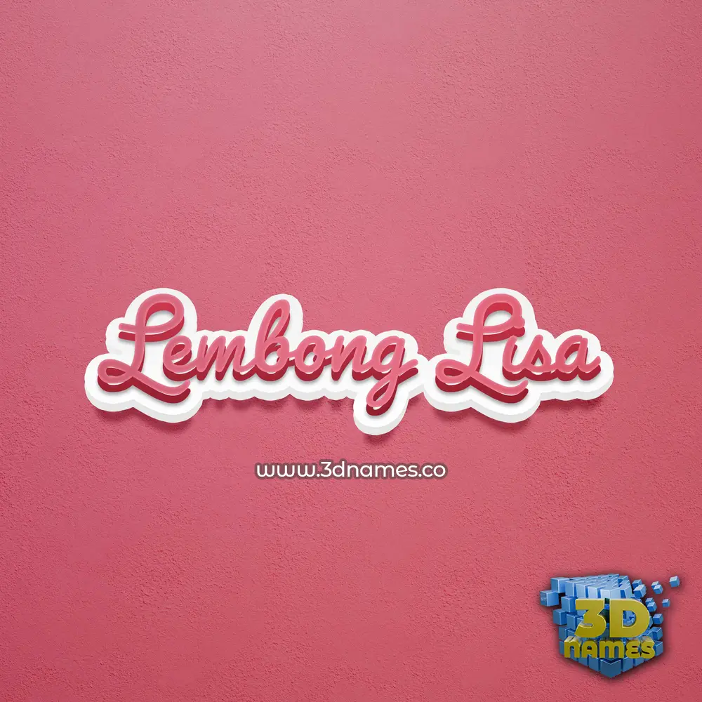 lembong lisa in Red Scribble style - 3D name wallpaper