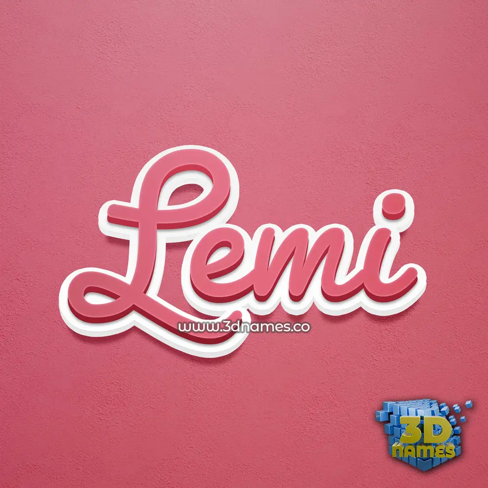 lemi in Red Scribble style - 3D name wallpaper