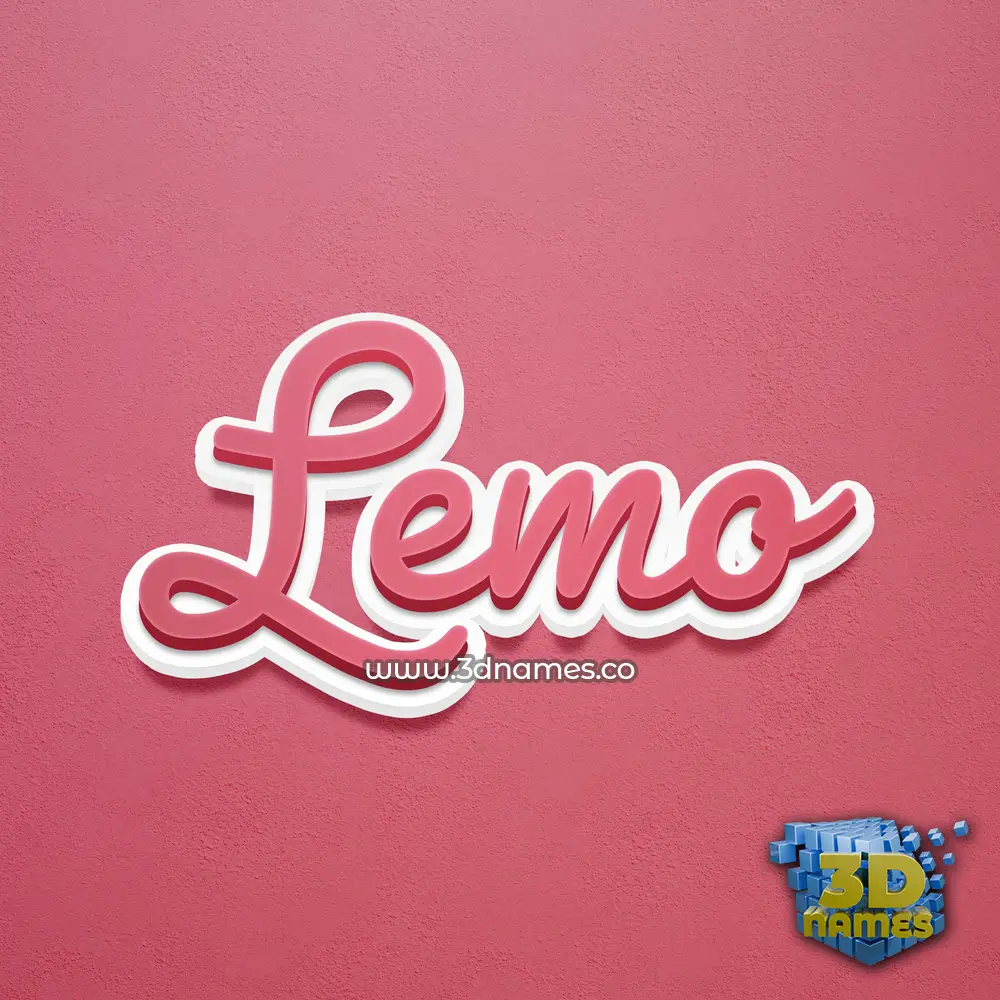 lemo in Red Scribble style - 3D name wallpaper