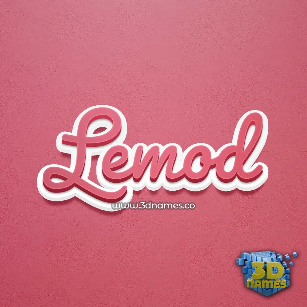 lemod in Red Scribble style - 3D name wallpaper