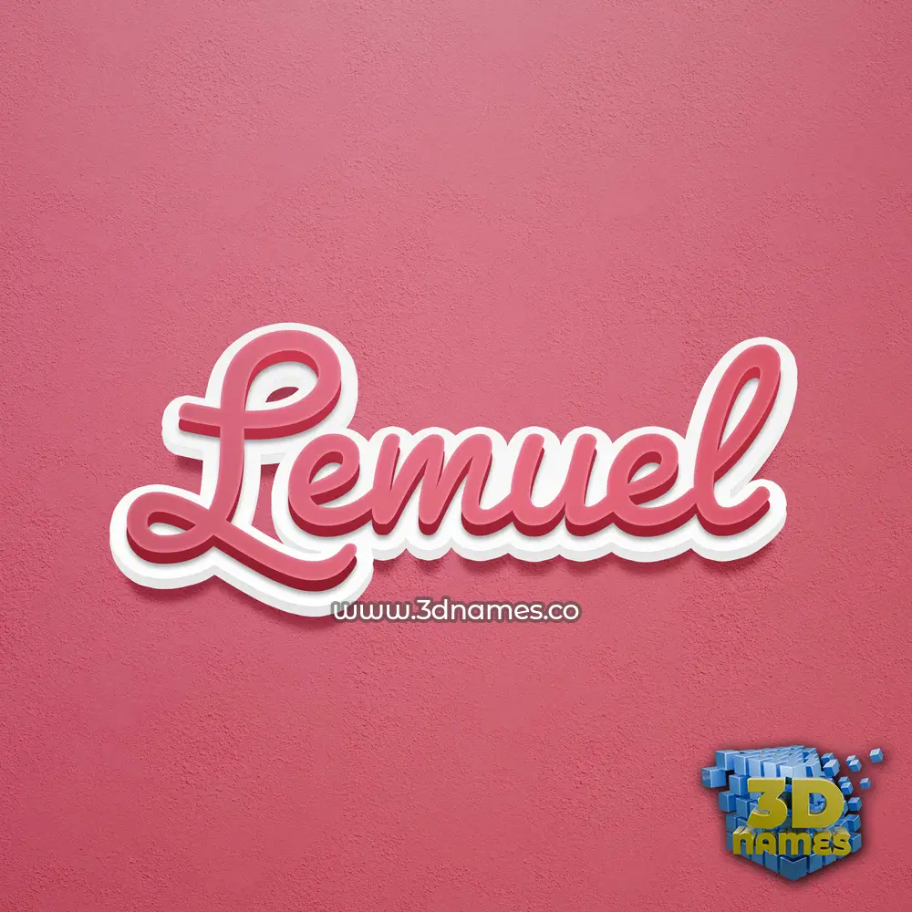 lemuel in Red Scribble style - 3D name wallpaper