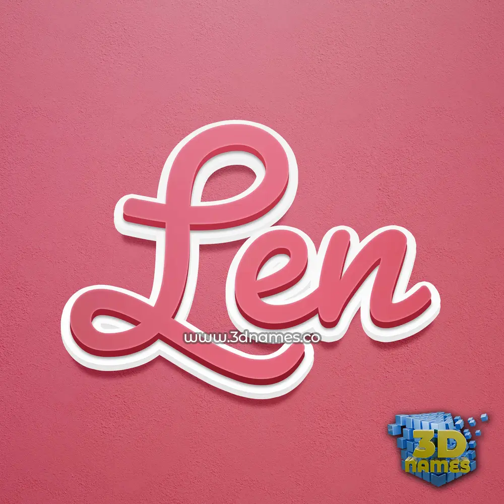 len in Red Scribble style - 3D name wallpaper
