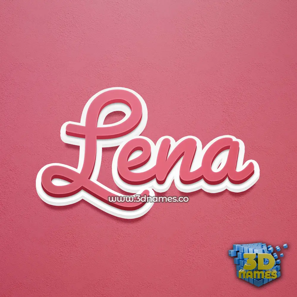 lena in Red Scribble style - 3D name wallpaper