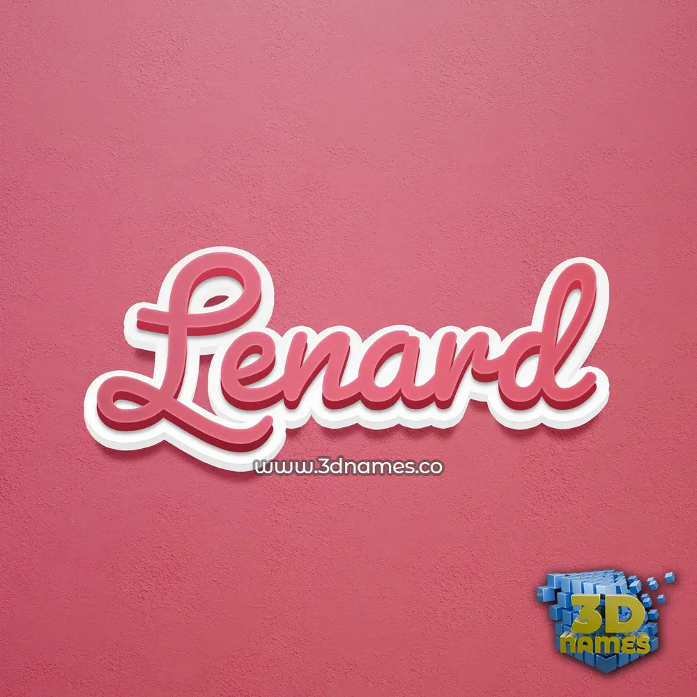 lenard in Red Scribble style - 3D name wallpaper