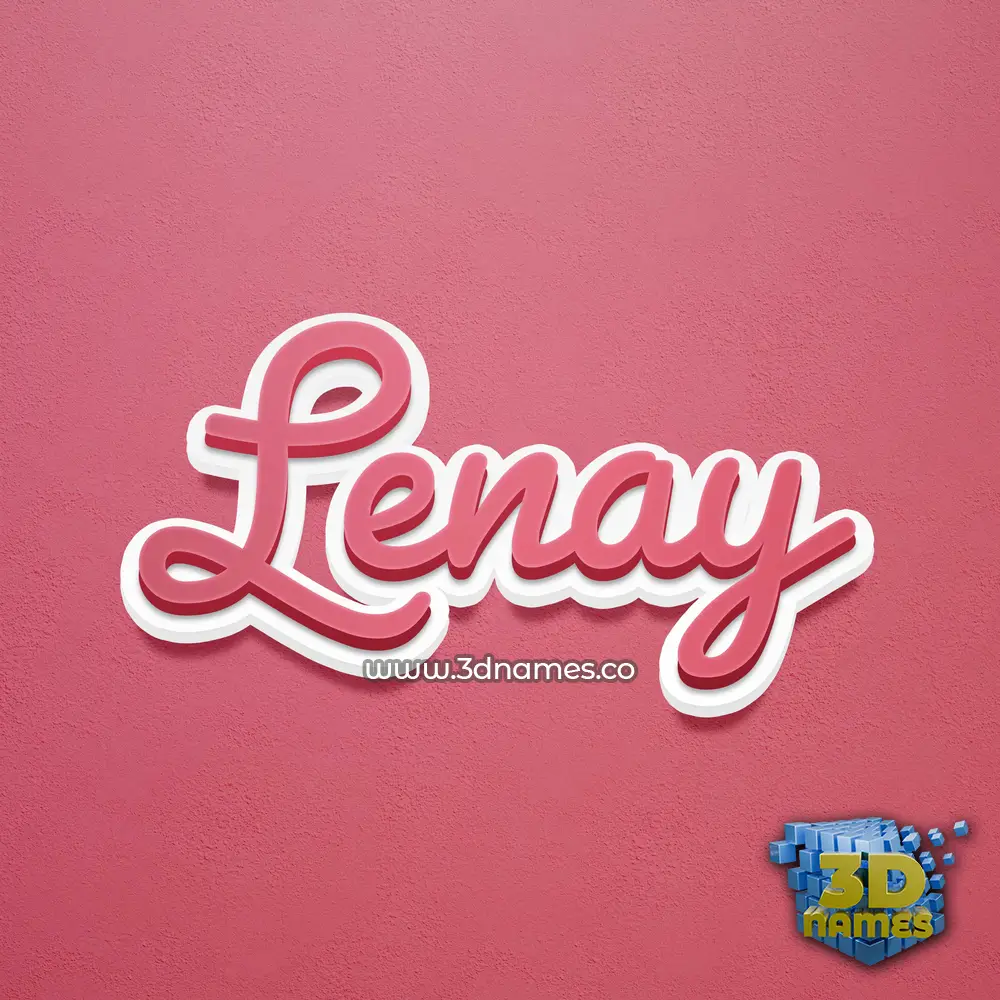 lenay in Red Scribble style - 3D name wallpaper