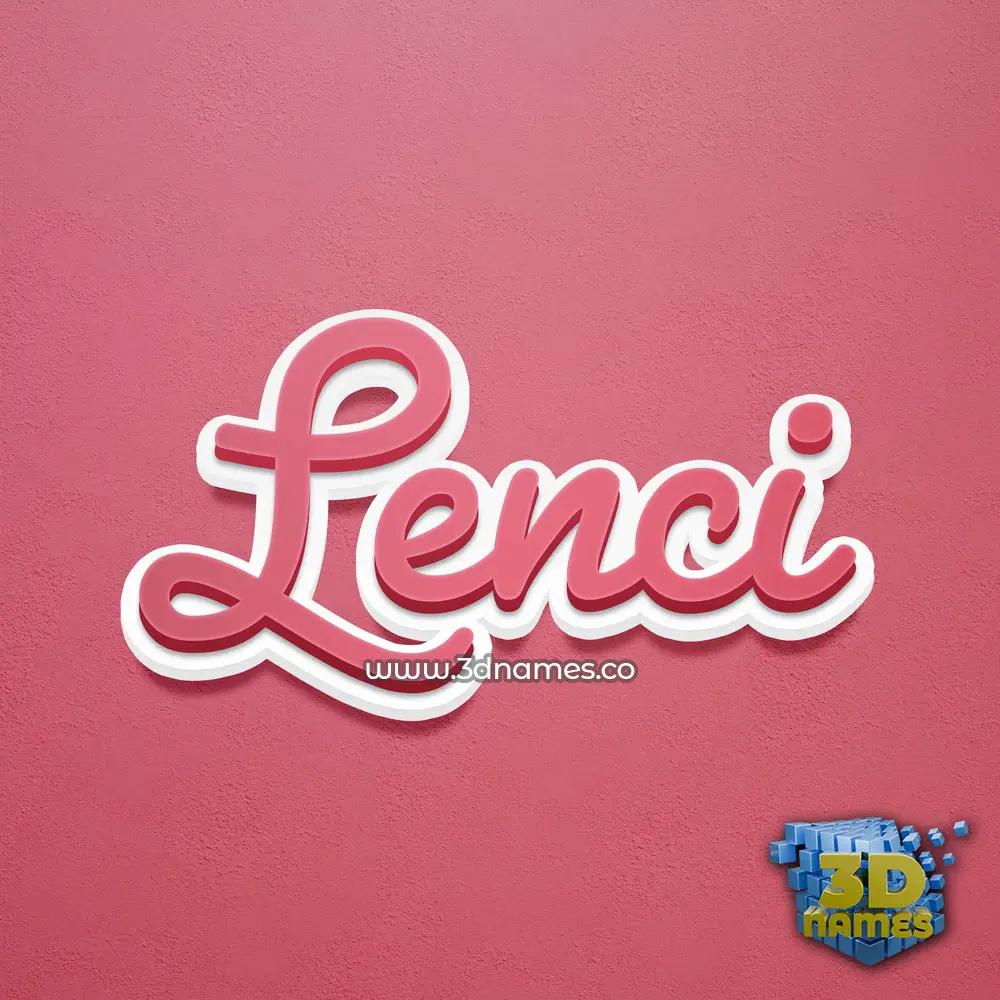 lenci in Red Scribble style - 3D name wallpaper
