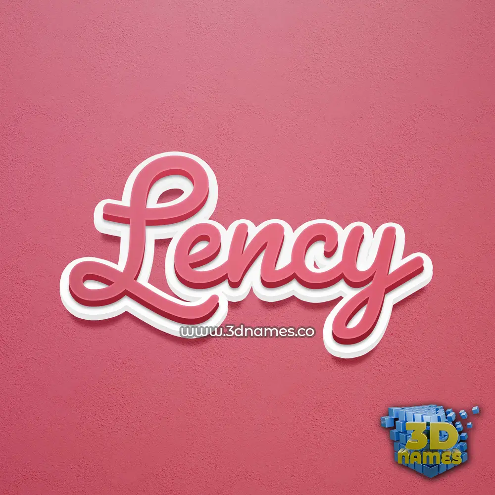 lency in Red Scribble style - 3D name wallpaper
