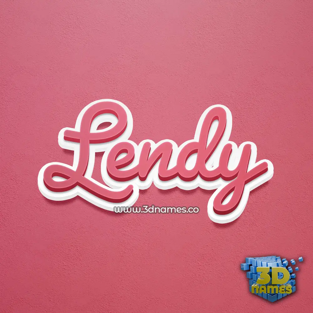 lendy in Red Scribble style - 3D name wallpaper