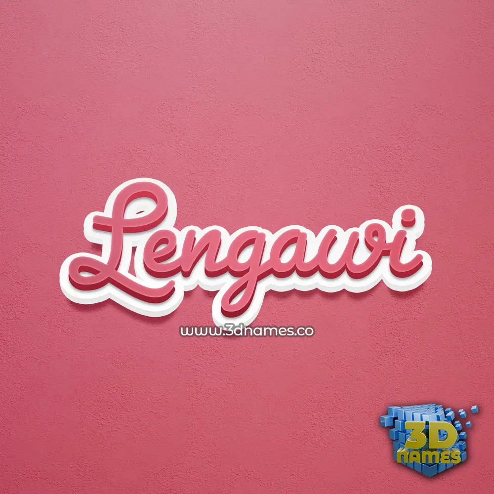 lengawi in Red Scribble style - 3D name wallpaper