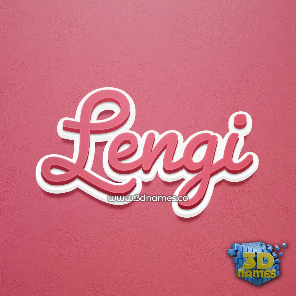 lengi in Red Scribble style - 3D name wallpaper