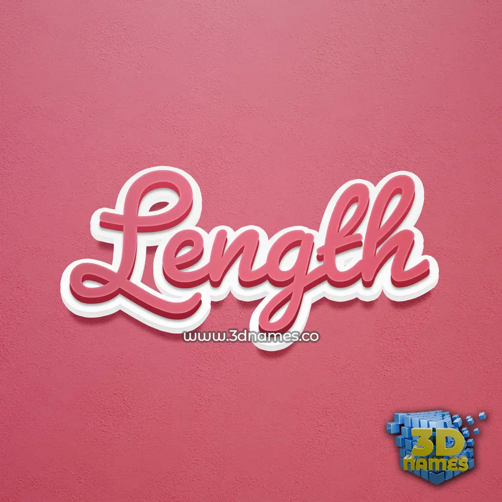 length in Red Scribble style - 3D name wallpaper
