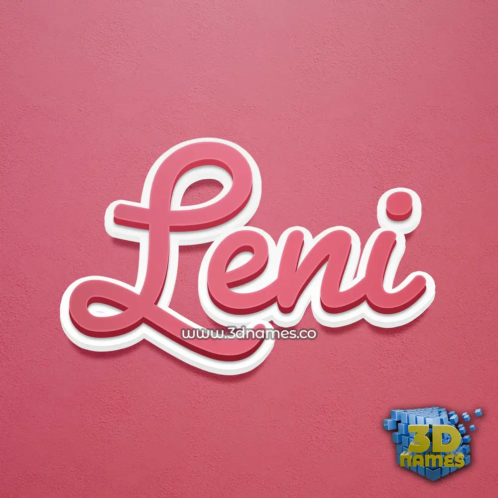 leni in Red Scribble style - 3D name wallpaper