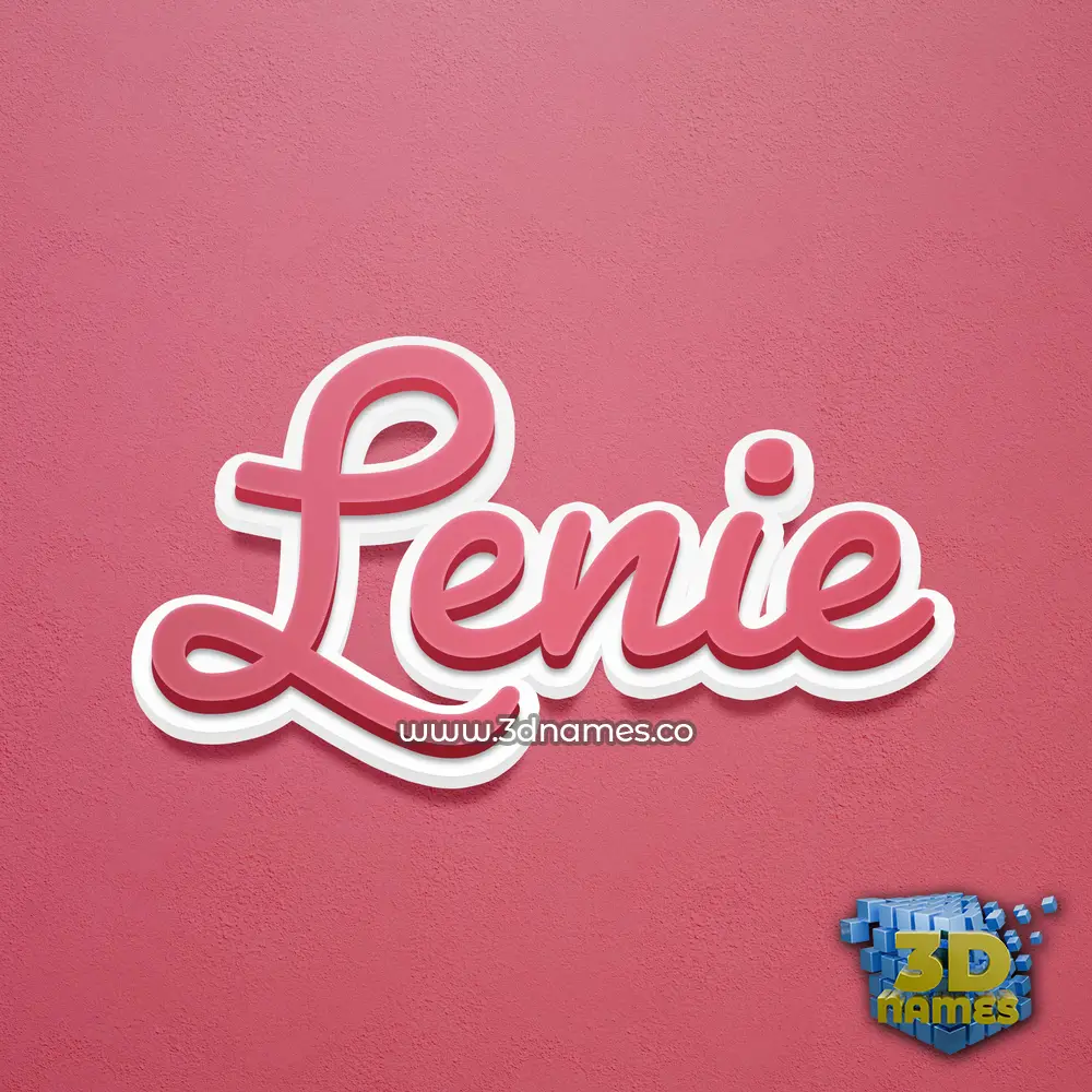 lenie in Red Scribble style - 3D name wallpaper