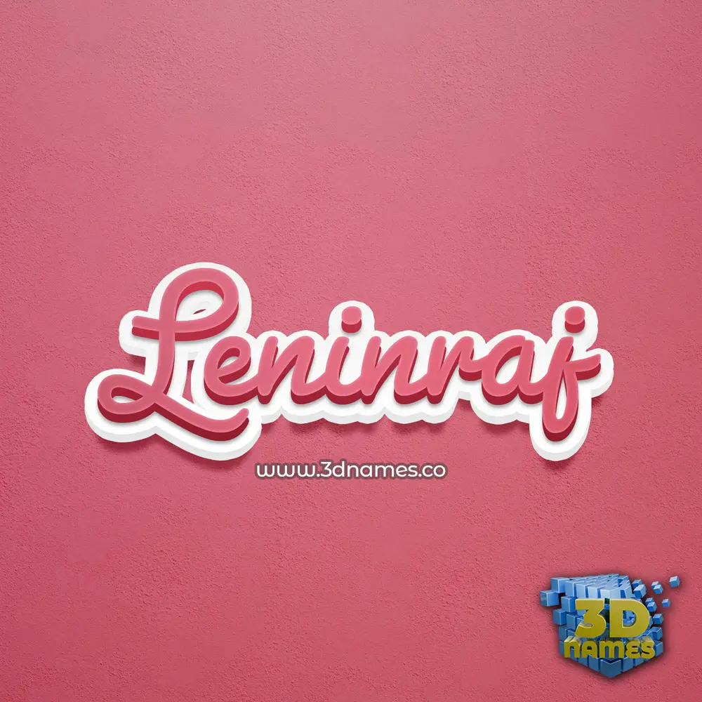 leninraj in Red Scribble style - 3D name wallpaper