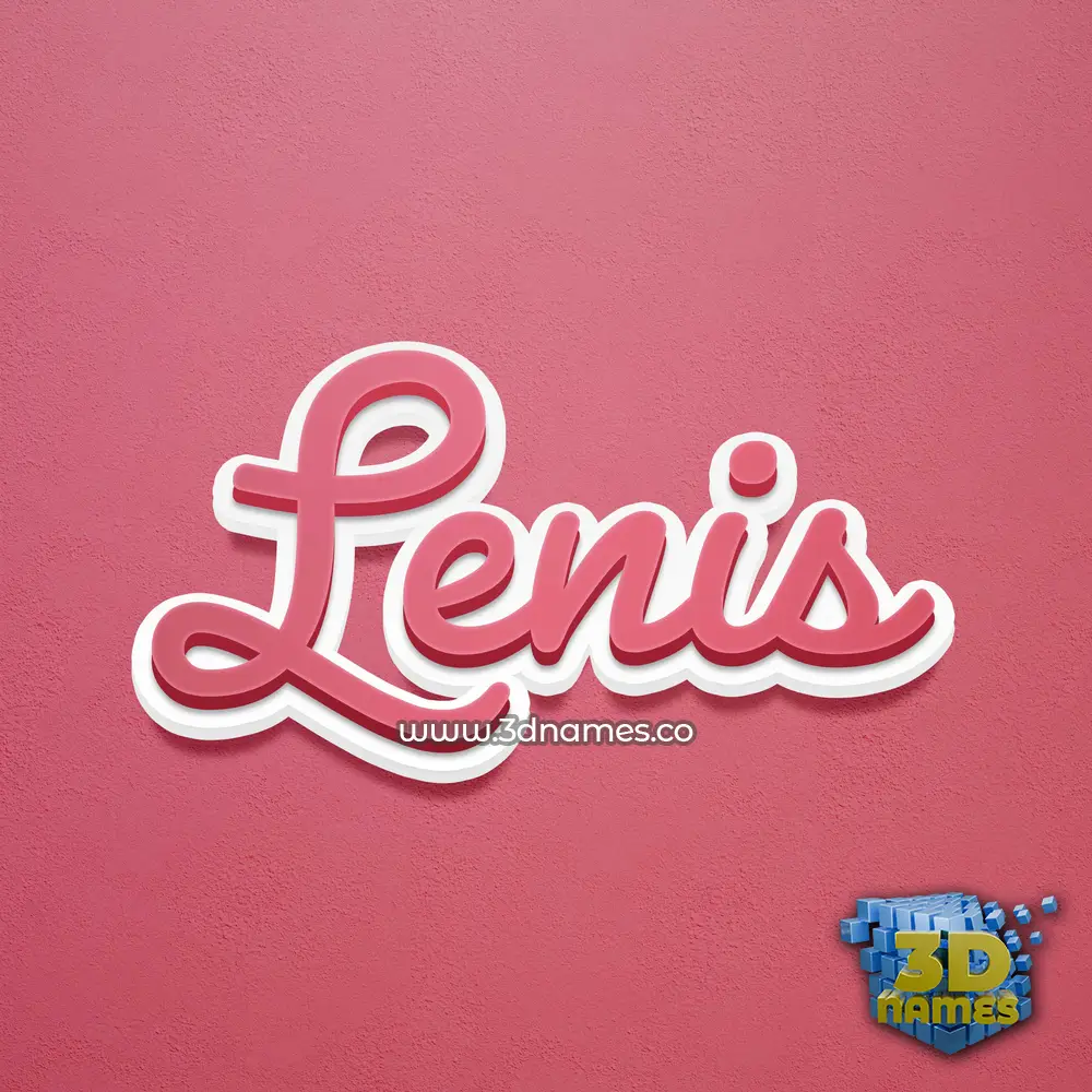 lenis in Red Scribble style - 3D name wallpaper