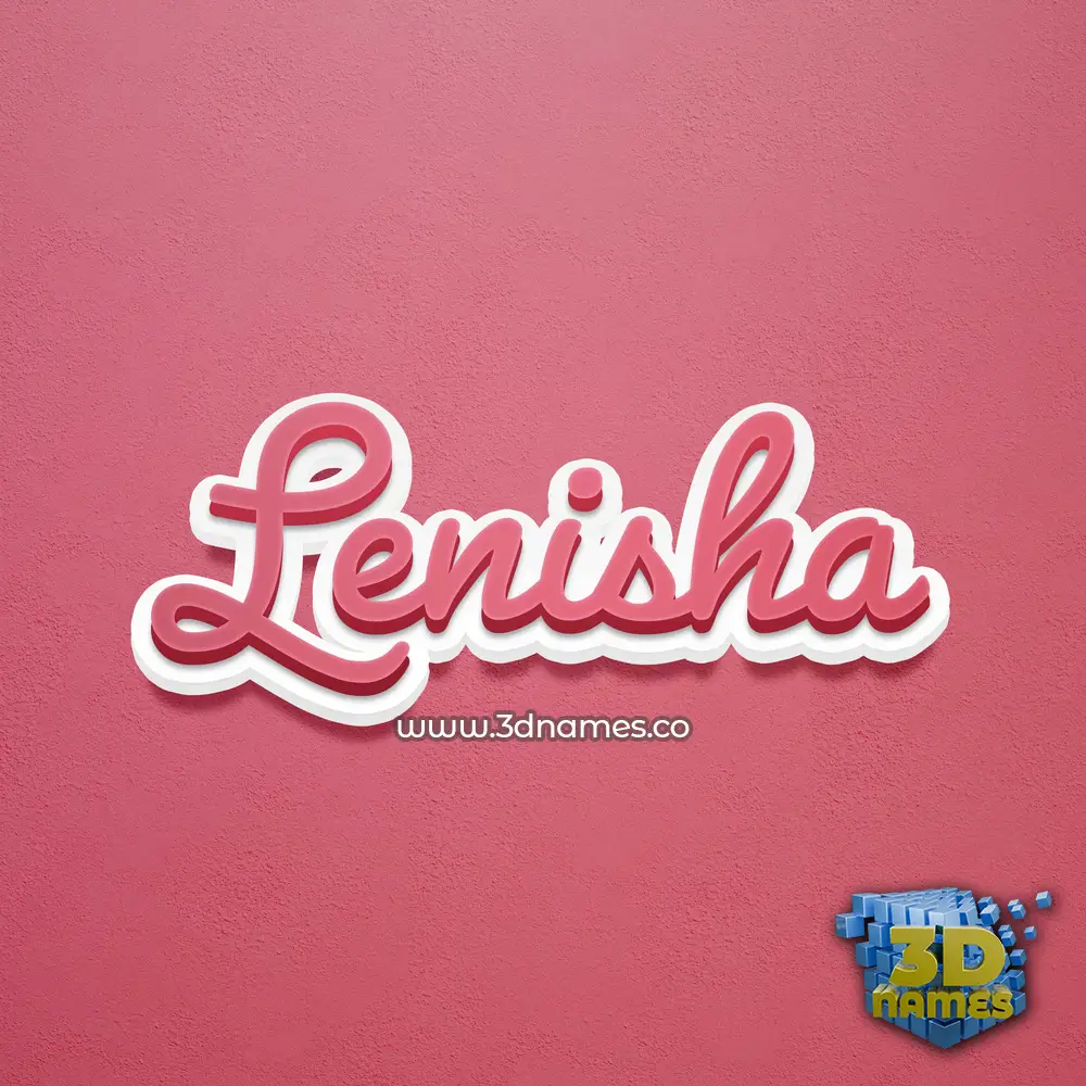 lenisha in Red Scribble style - 3D name wallpaper