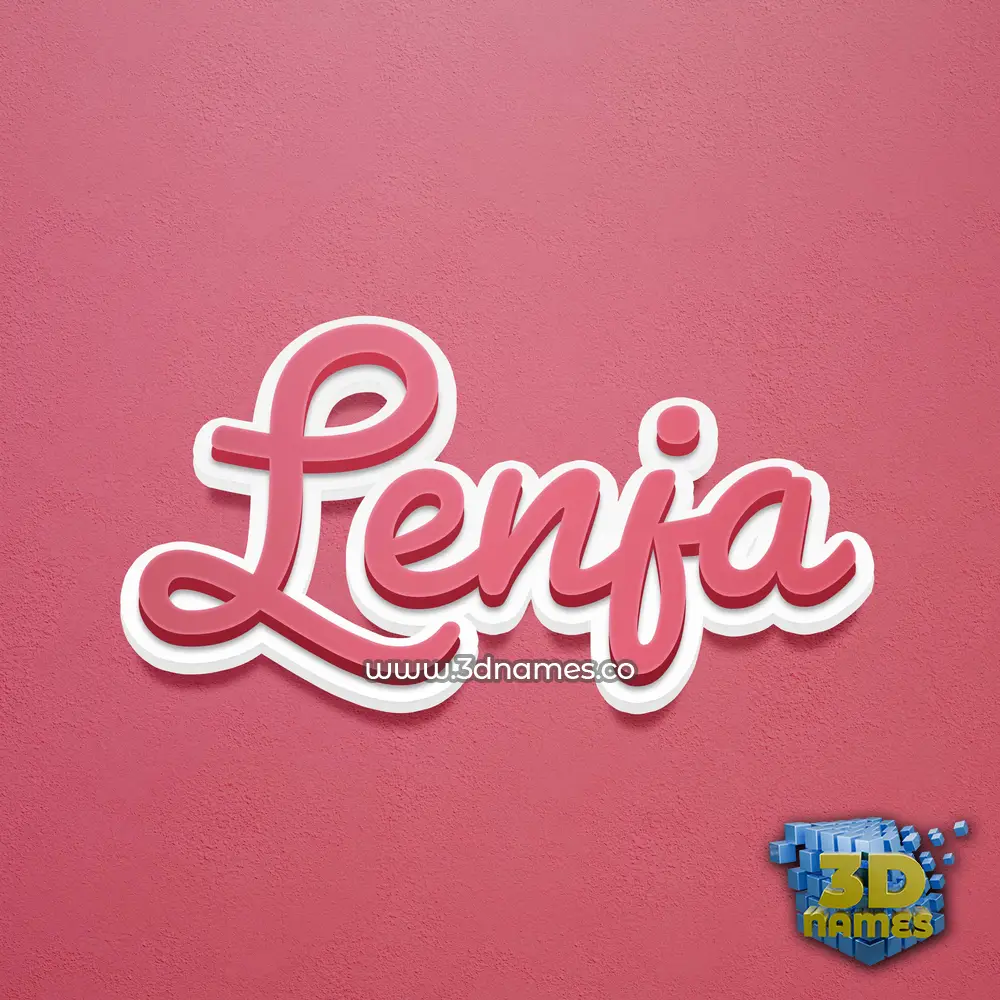 lenja in Red Scribble style - 3D name wallpaper