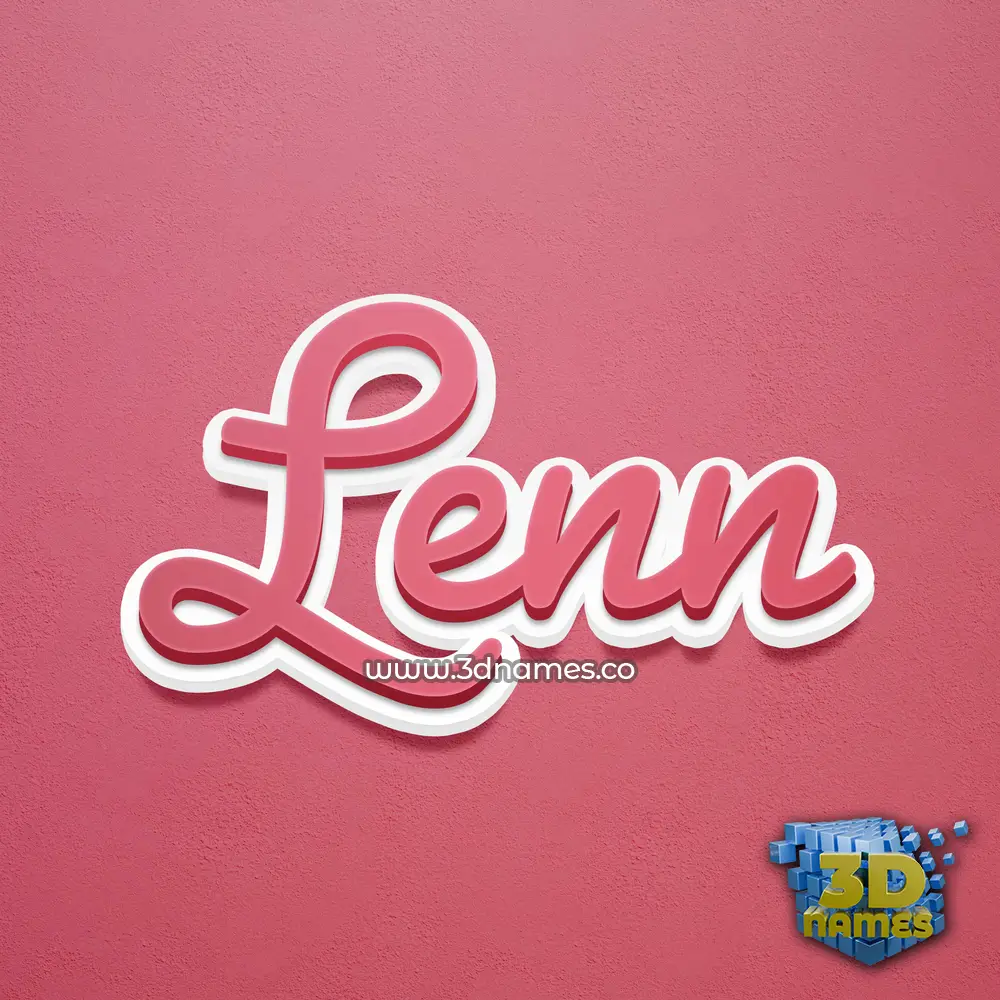 lenn in Red Scribble style - 3D name wallpaper