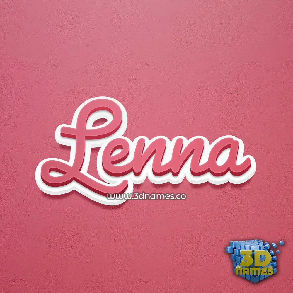 lenna in Red Scribble style - 3D name wallpaper