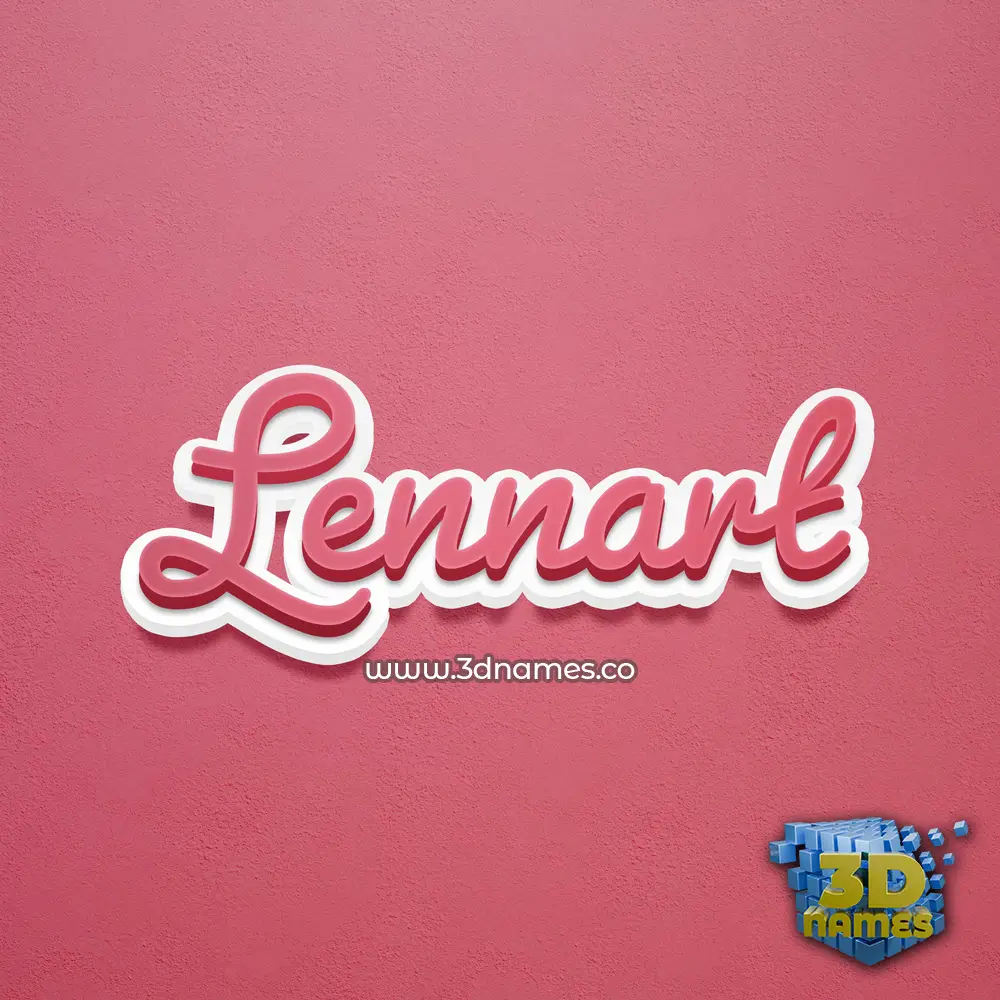 lennart in Red Scribble style - 3D name wallpaper