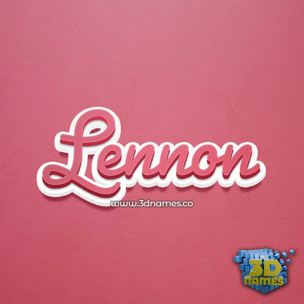 lennon in Red Scribble style - 3D name wallpaper