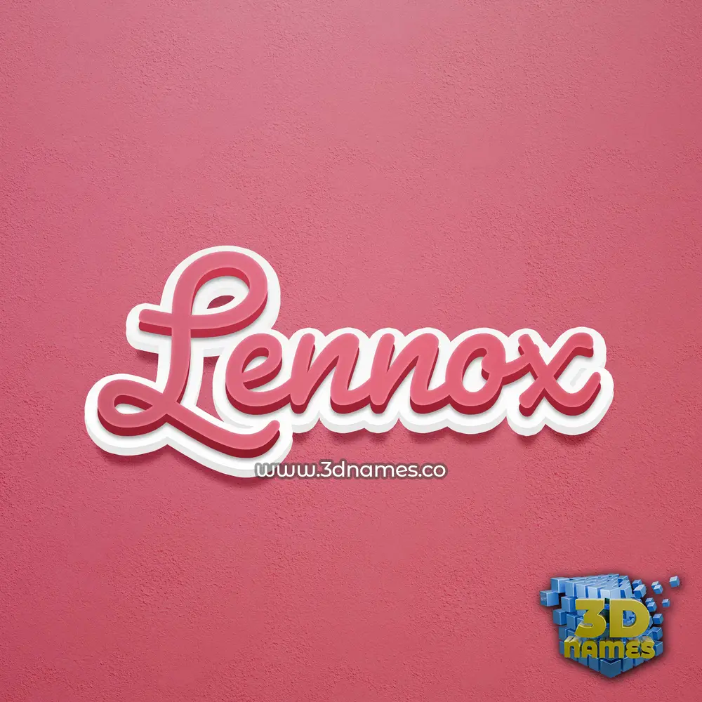 lennox in Red Scribble style - 3D name wallpaper