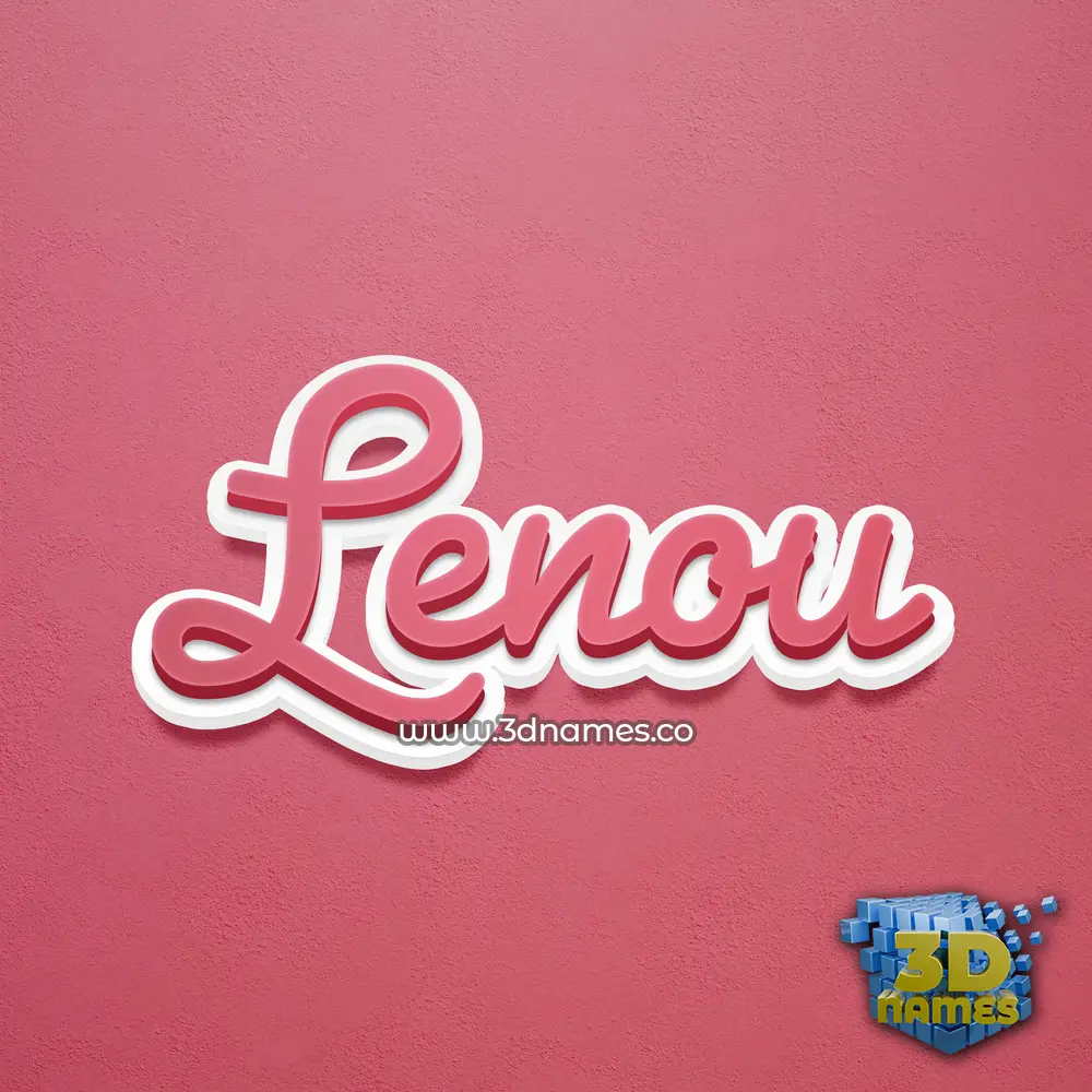 lenou in Red Scribble style - 3D name wallpaper